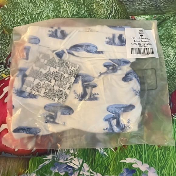 Kate Quinn RETRO BLOOMER BLUE FOREST MUSHROOM, BAMBOO, 18-24m, NWT - Picture 3 of 5